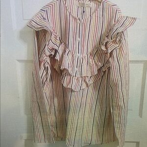 Striped Ruffle Kids Blouse